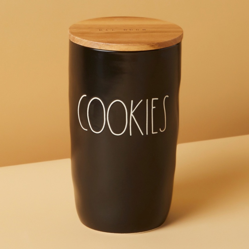 Rae Dunn COOKIES canister with wood lid